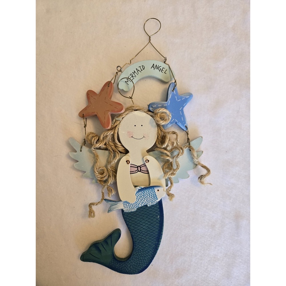 Beachcombers Teal Blue and Green Mermaid Angel Wall Plaque - Picture 6 of 8